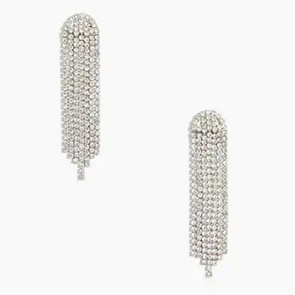 NWT J. Crew Waterfall Crystal Earrings - Picture 5 of 11